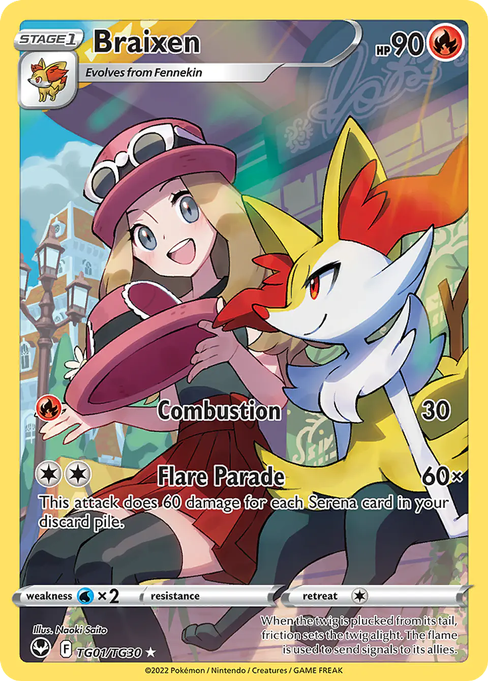 Braixen TG01/30 - Silver Tempest Trainer Gallery (NM) 1
