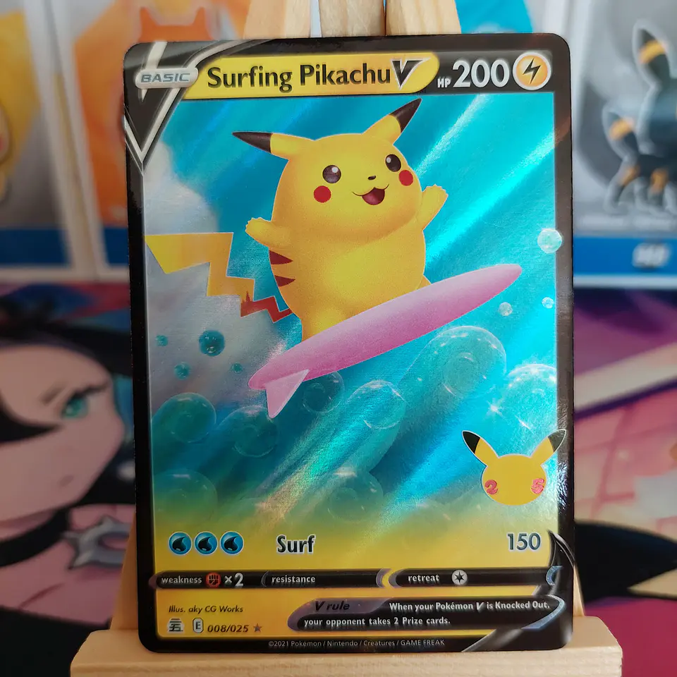 Surfing Pikachu V 8/25 - Celebrations (NM) 2