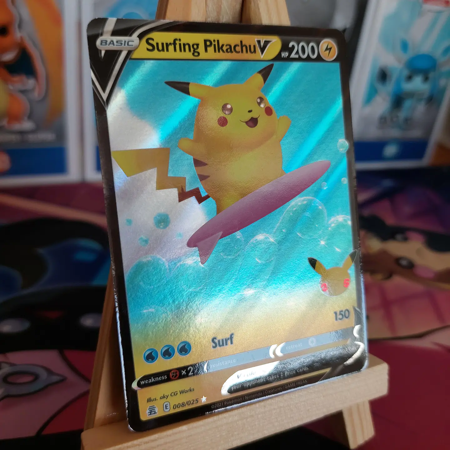 Surfing Pikachu V 8/25 - Celebrations (NM) 3