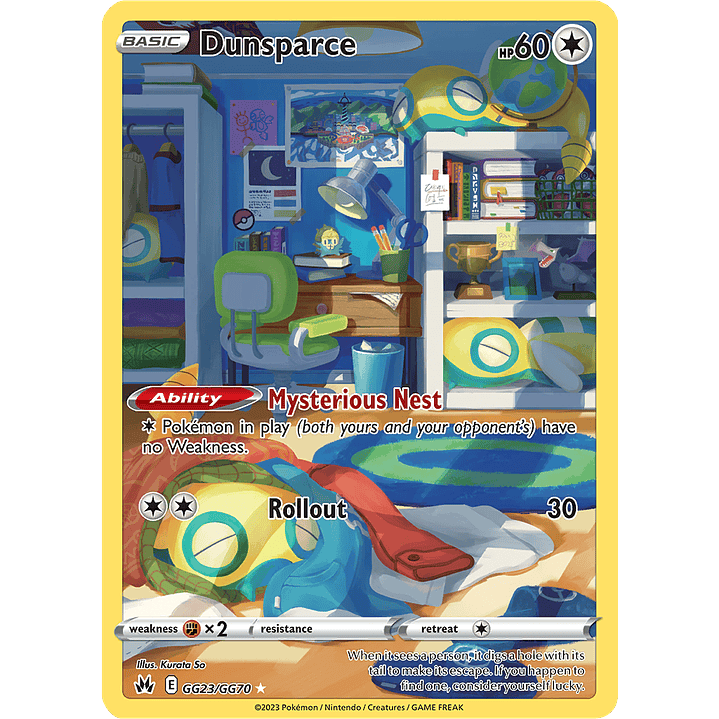 Dunsparce GG23/70 - Crown Zenith Galarian Gallery (NM) 1