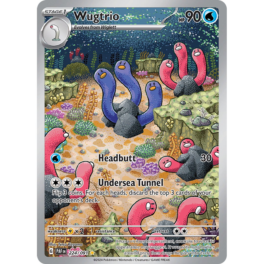 Wugtrio 224/091 - SV4.5 Paldean Fates Illustration Rare (NM) 1