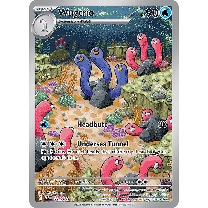 Wugtrio 224/091 - SV4.5 Paldean Fates Illustration Rare (NM) 1