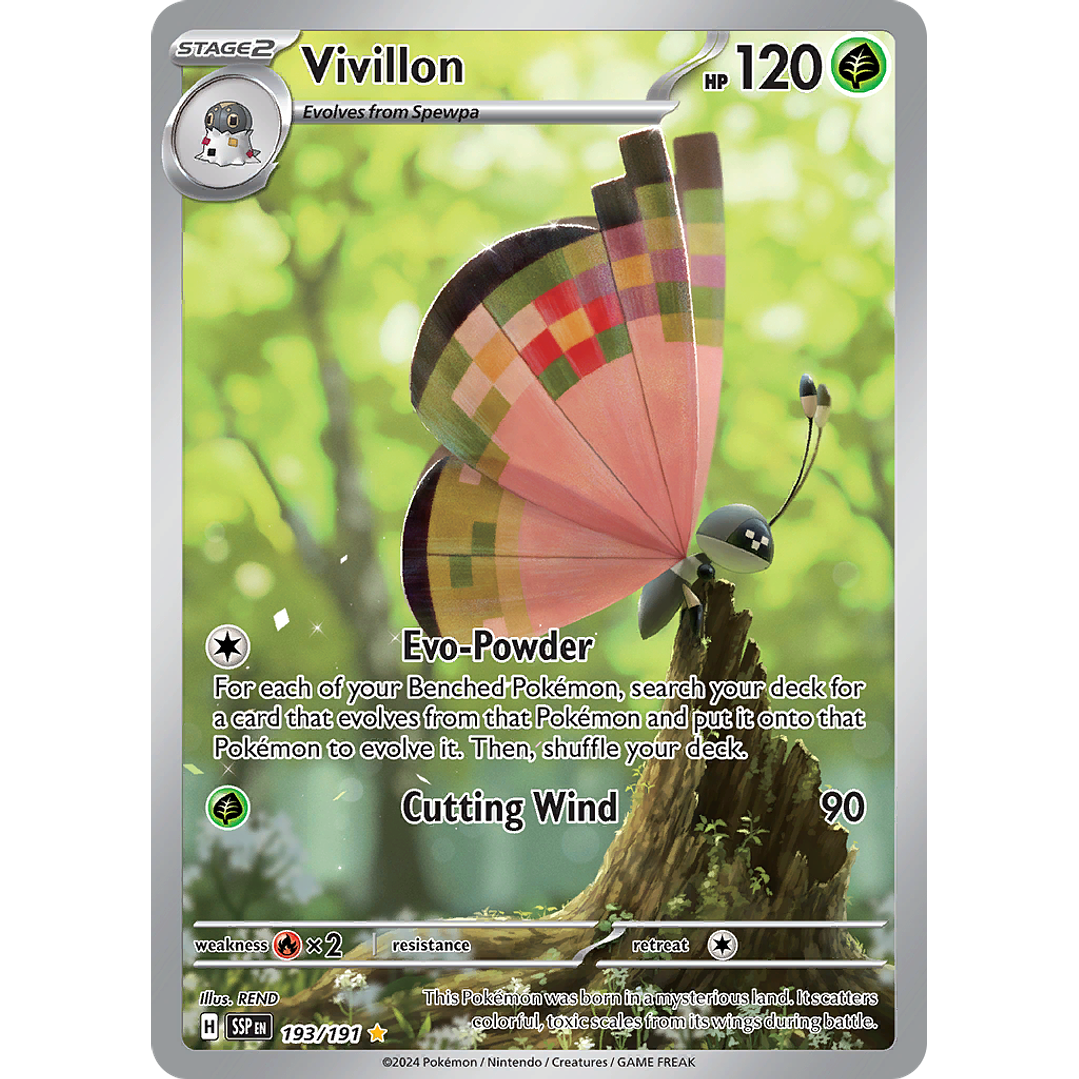Vivillon 193/191 - SV08 Surging Sparks Illustration Rare (NM) 1