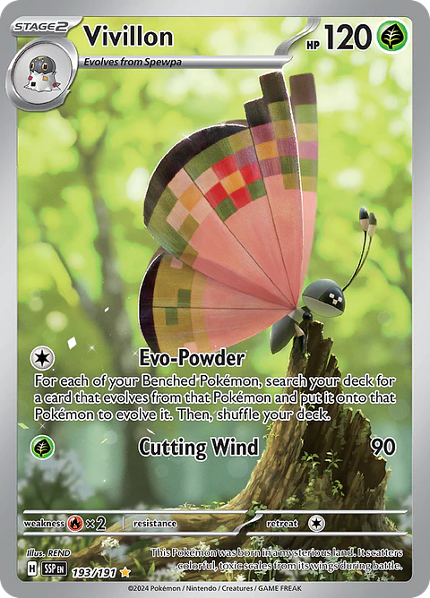 Vivillon 193/191 - SV08 Surging Sparks Illustration Rare (NM)