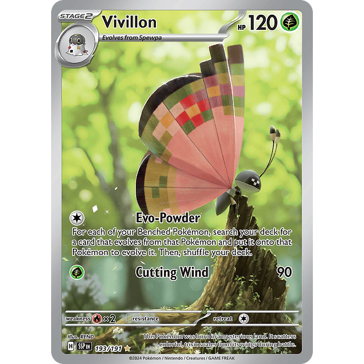 Vivillon 193/191 - SV08 Surging Sparks Illustration Rare (NM) 1