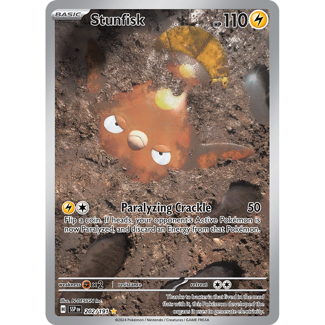 Stunfisk 202/191 - SV08 Surging Sparks Illustration Rare (NM) 1