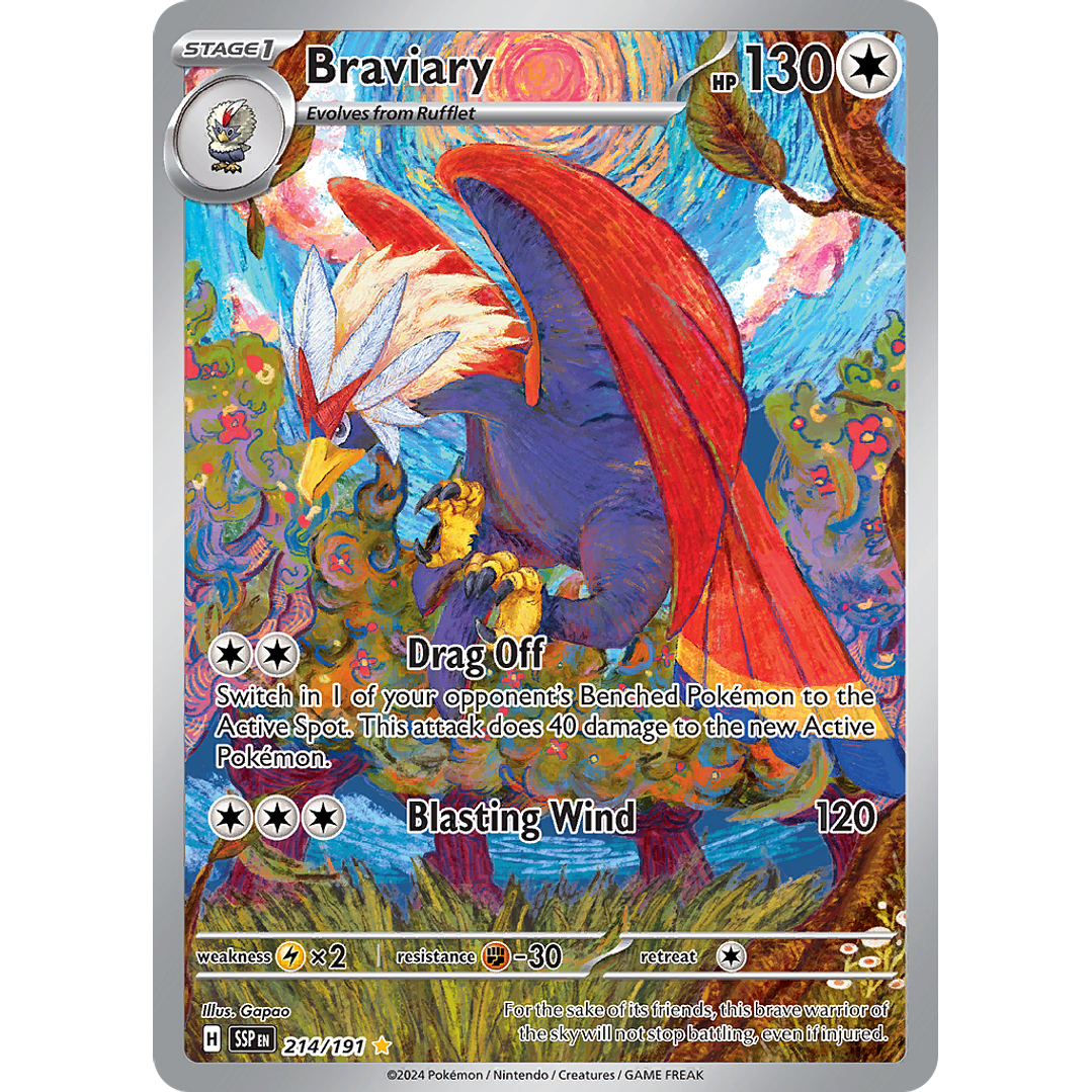 Braviary 214/191 - SV08 Surging Sparks Illustration Rare (NM) 1