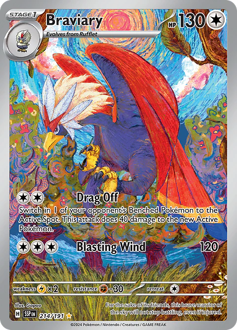 Braviary 214/191 - SV08 Surging Sparks Illustration Rare (NM)