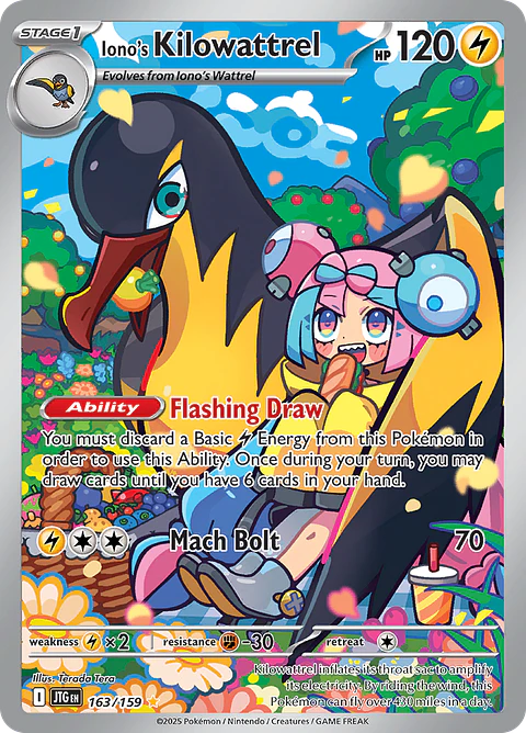 Iono's Kilowattrel 163/159 - SV09 Journey Together Illustration Rare (NM)
