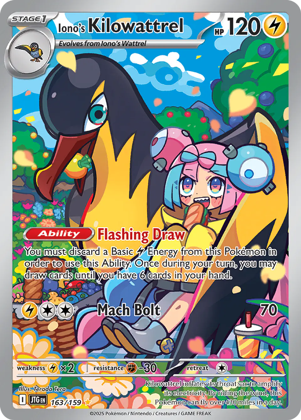Iono's Kilowattrel 163/159 - SV09 Journey Together Illustration Rare (NM) 1