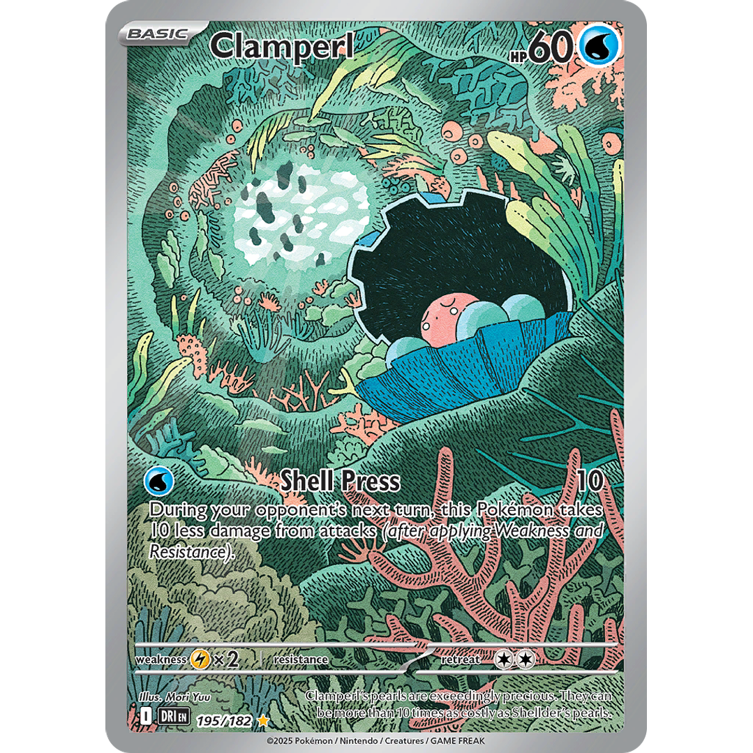 Clamperl 195/182 - SV10 Destined Rivals Illustration Rare (NM) 1