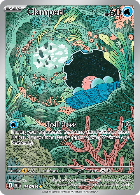 Clamperl 195/182 - SV10 Destined Rivals Illustration Rare (NM)