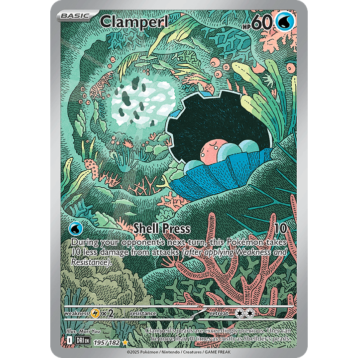 Clamperl 195/182 - SV10 Destined Rivals Illustration Rare (NM) 1