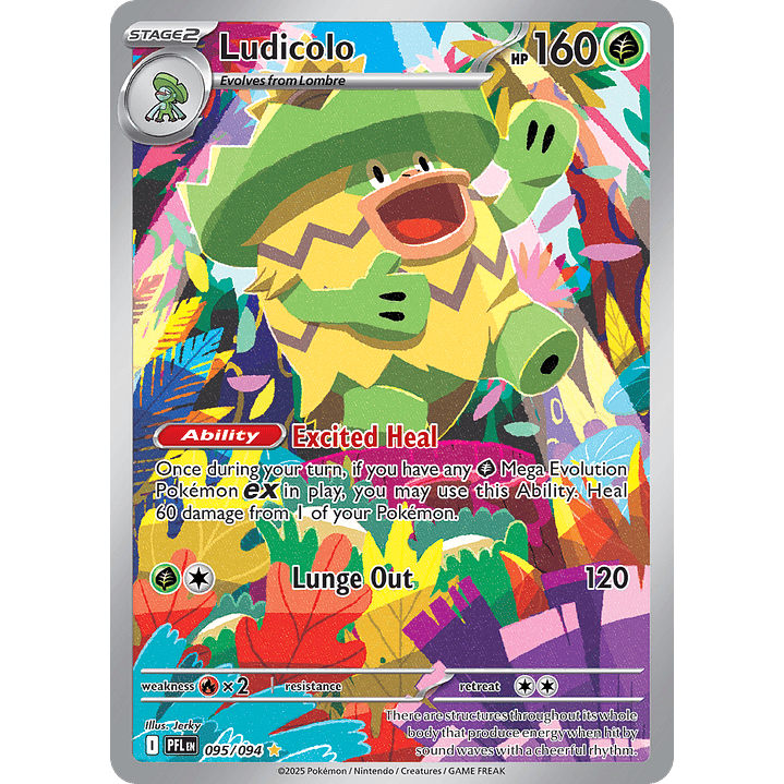 Ludicolo 095/094 - ME02 Phantasmal Flames Illustration Rare (NM) 1