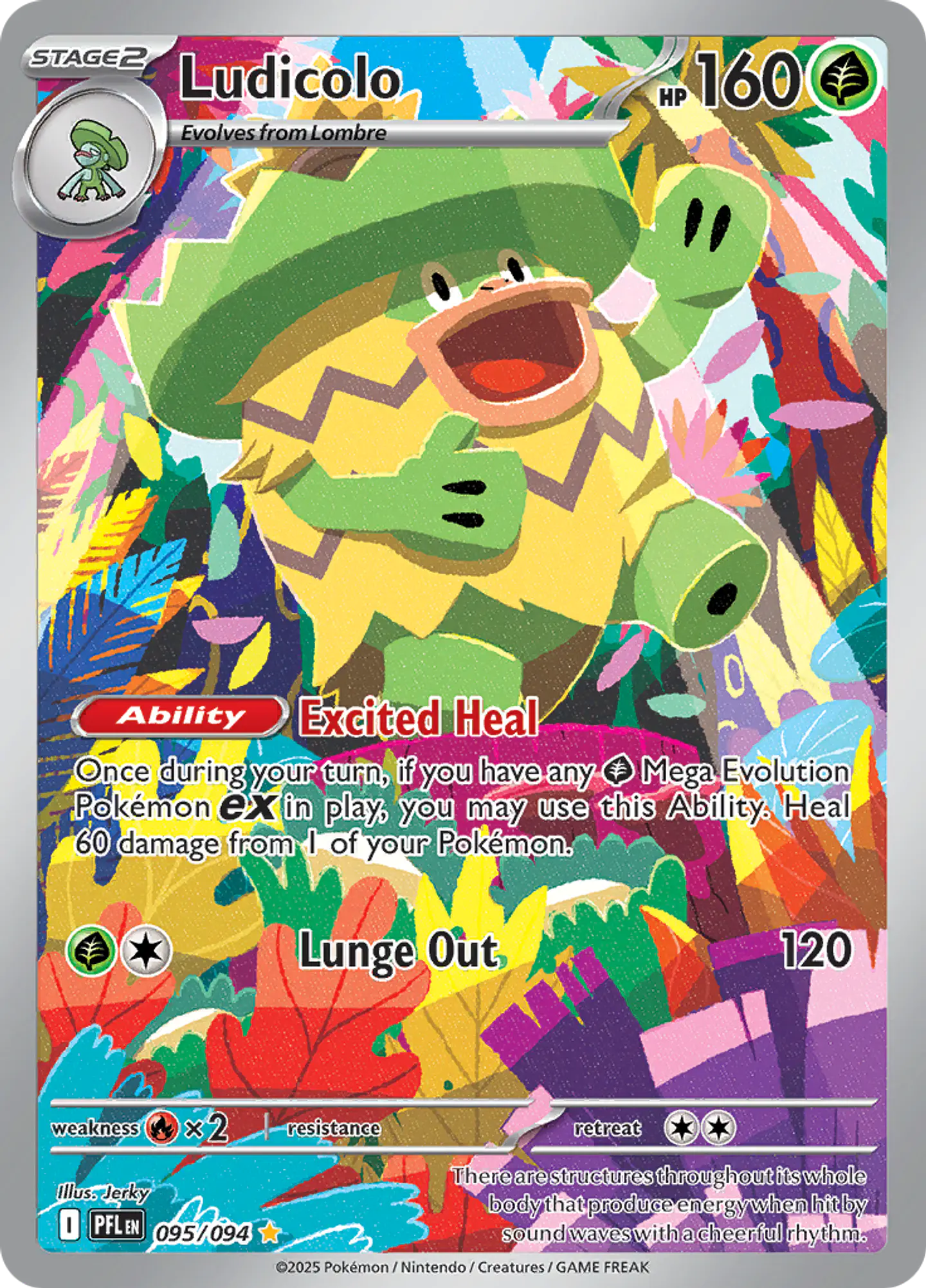 Ludicolo 095/094 - ME02 Phantasmal Flames Illustration Rare (NM) 1