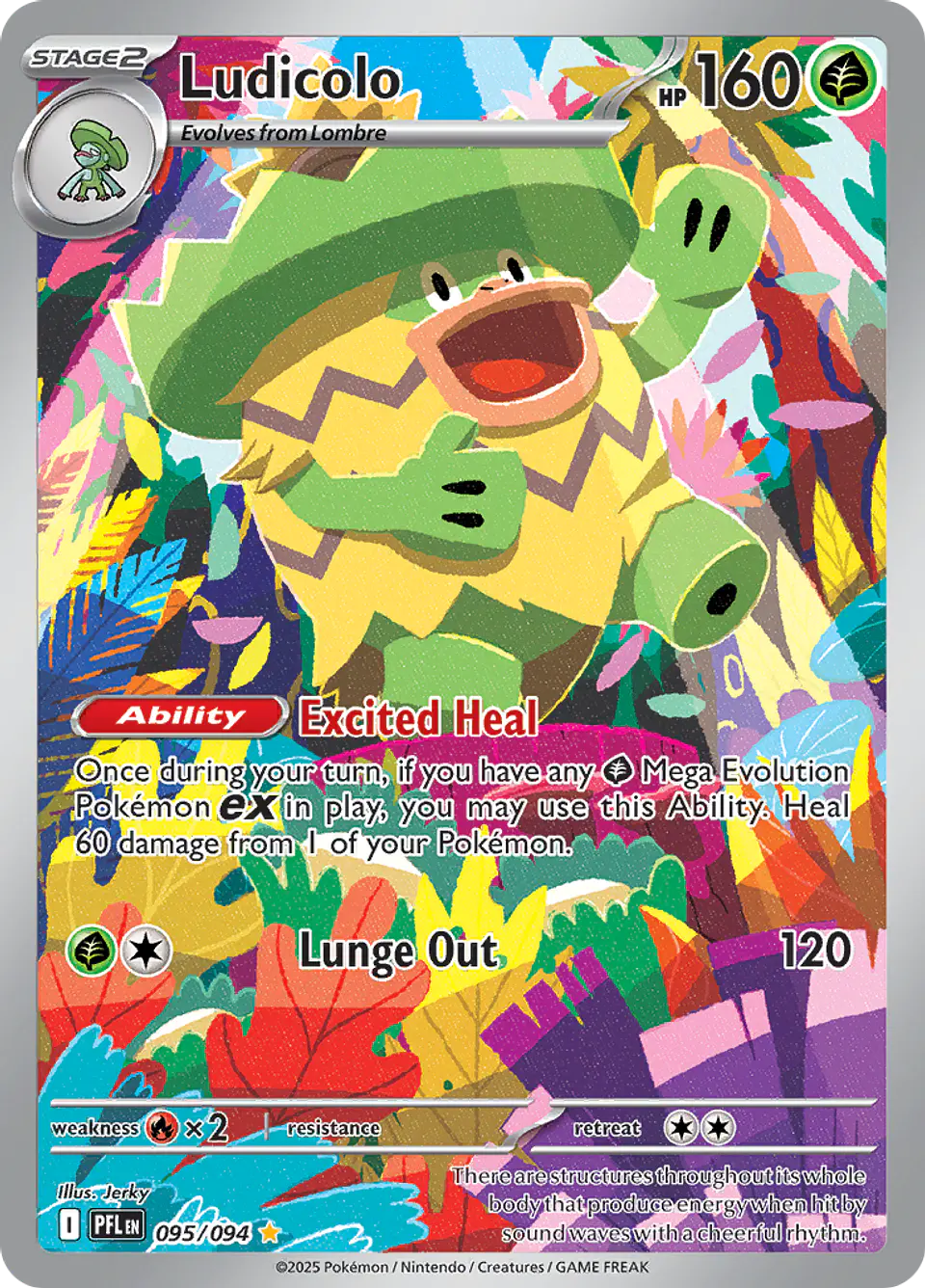 Ludicolo 095/094 - ME02 Phantasmal Flames Illustration Rare (NM) 1