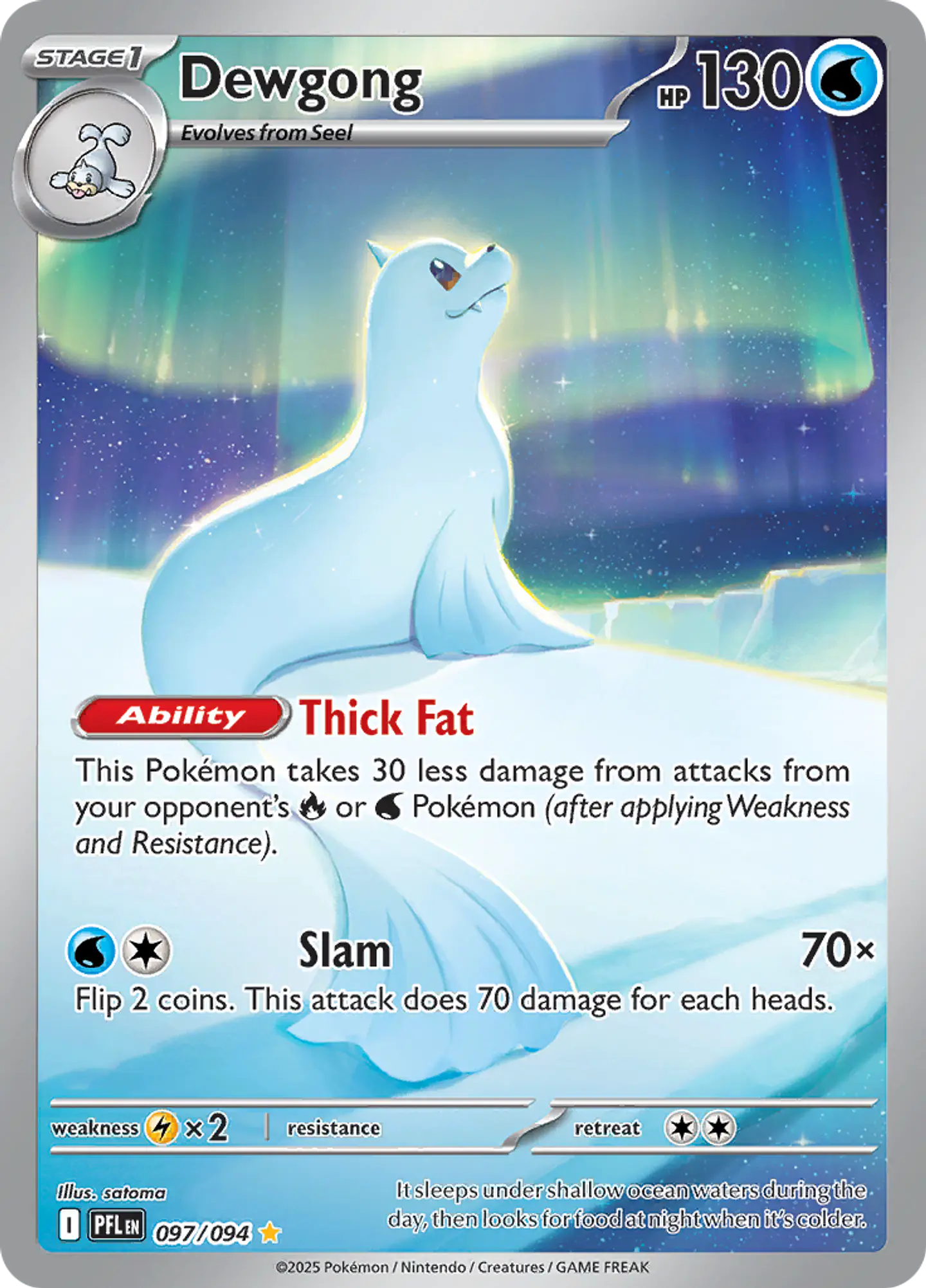 Dewgong 097/094 - ME02 Phantasmal Flames Illustration Rare (NM) 1