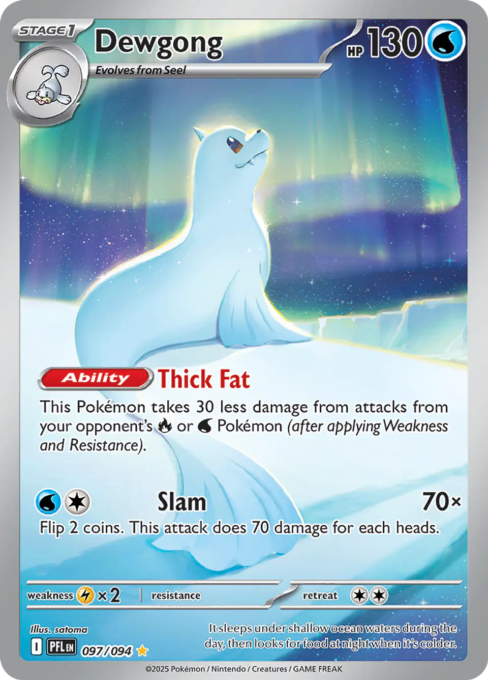 Dewgong 097/094 - ME02 Phantasmal Flames Illustration Rare (NM) 1