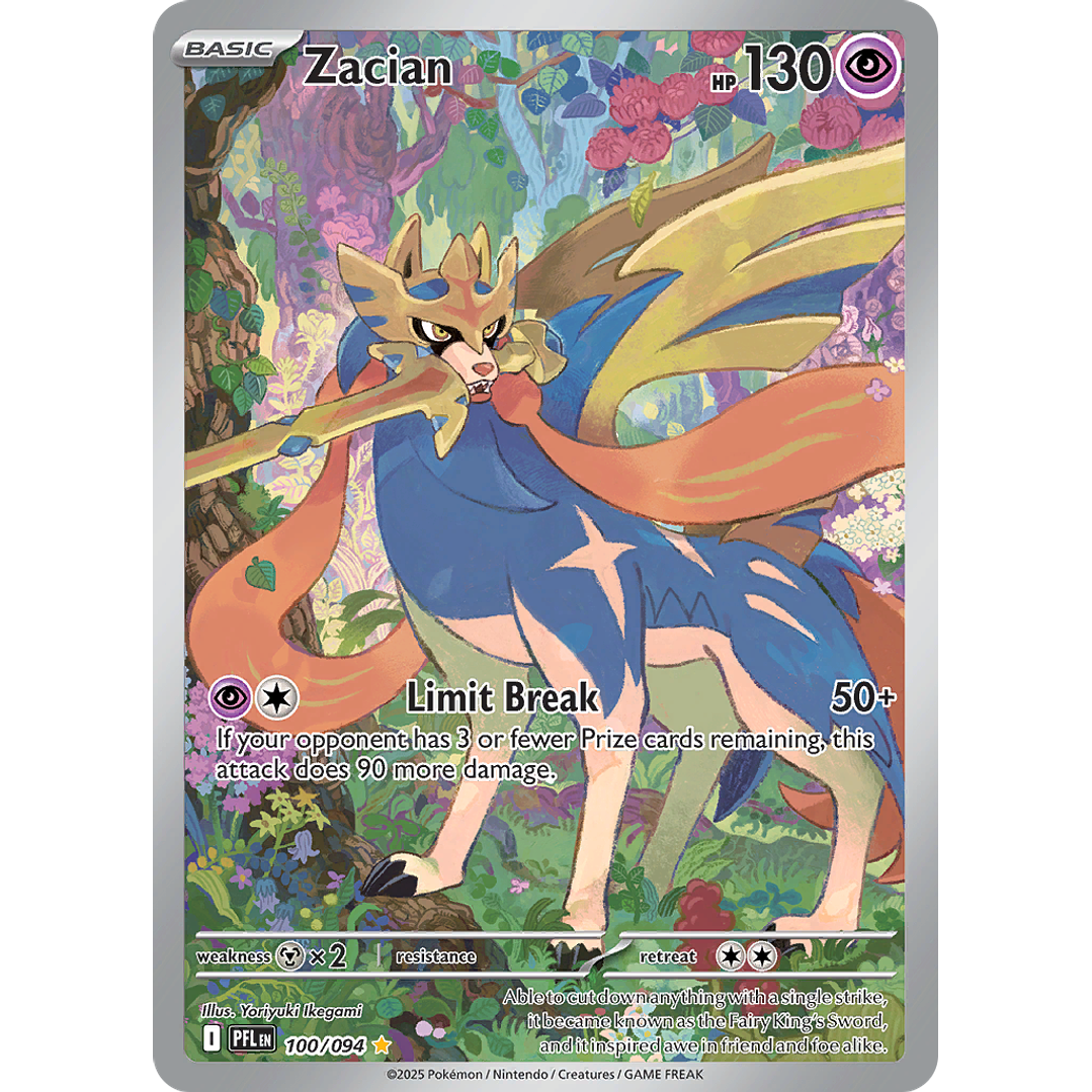 Zacian 100/094 - ME02 Phantasmal Flames Illustration Rare (NM) 1