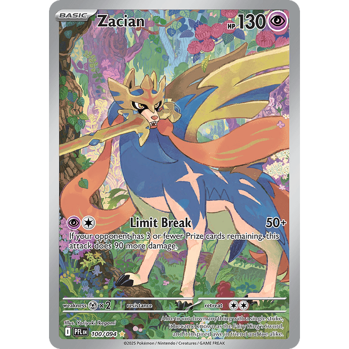 Zacian 100/094 - ME02 Phantasmal Flames Illustration Rare (NM) 1