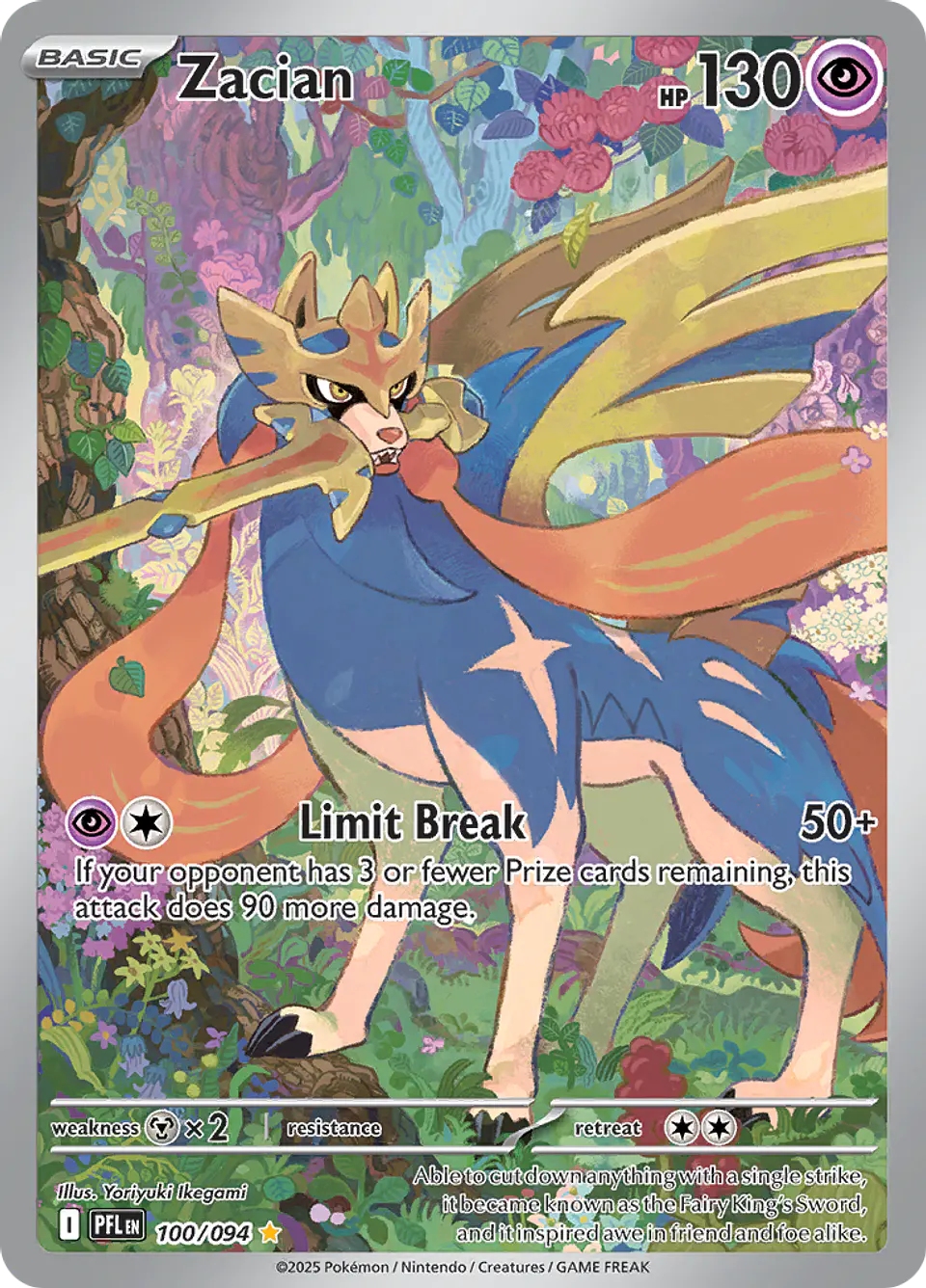 Zacian 100/094 - ME02 Phantasmal Flames Illustration Rare (NM) 1