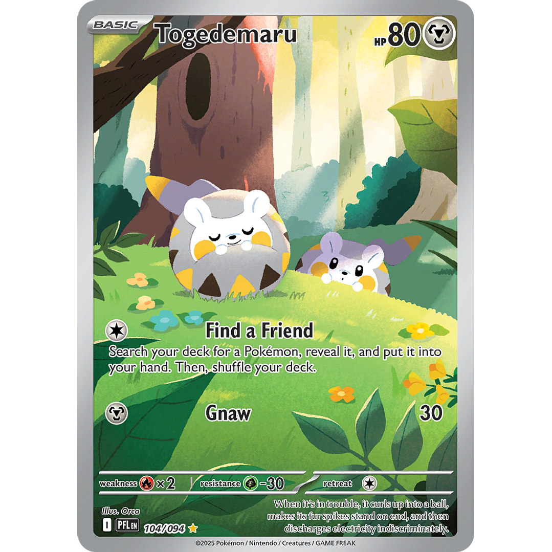 Togedemaru 104/094 - ME02 Phantasmal Flames Illustration Rare (NM) 1