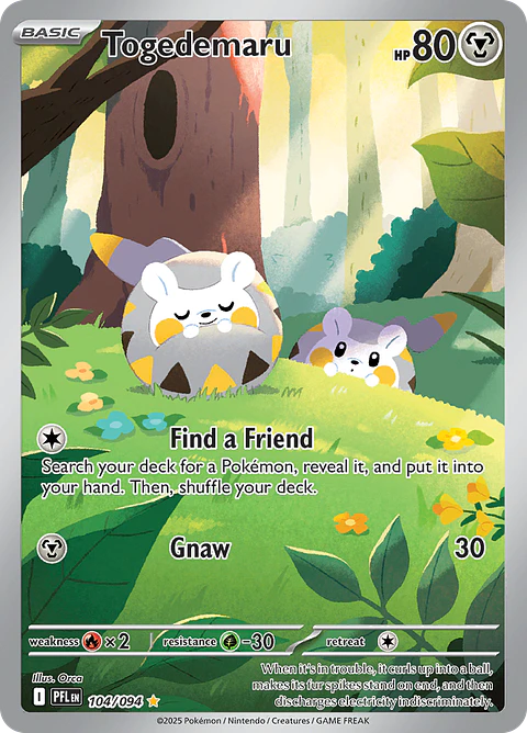 Togedemaru 104/094 - ME02 Phantasmal Flames Illustration Rare (NM)