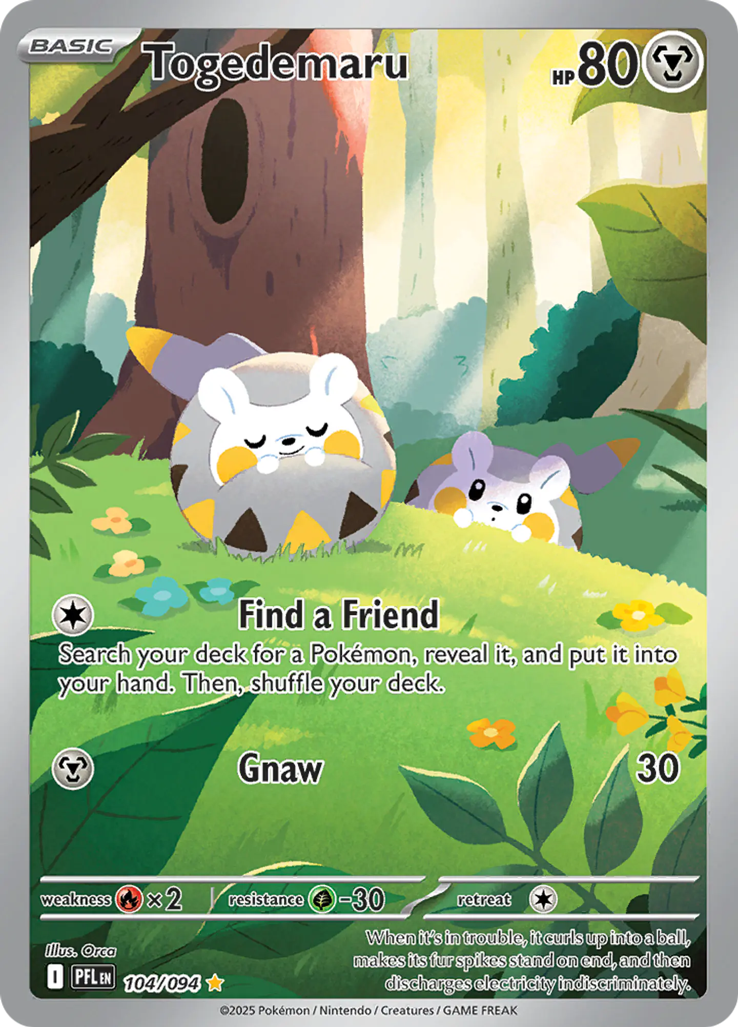 Togedemaru 104/094 - ME02 Phantasmal Flames Illustration Rare (NM) 1