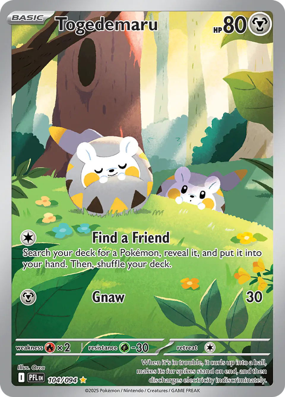 Togedemaru 104/094 - ME02 Phantasmal Flames Illustration Rare (NM) 1
