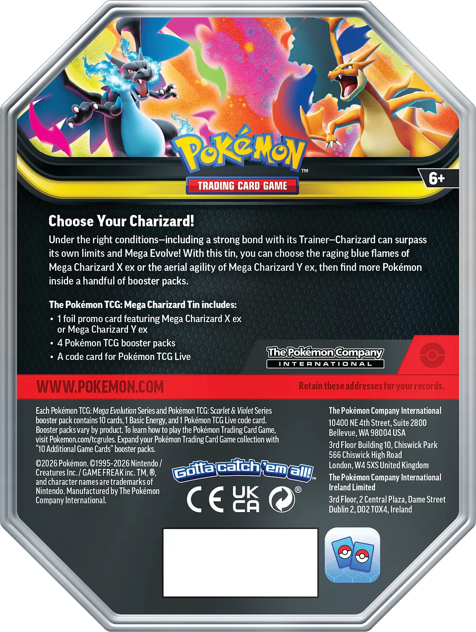 Mega Charizard X&Y Collector's Tin (4 Boosters) 4