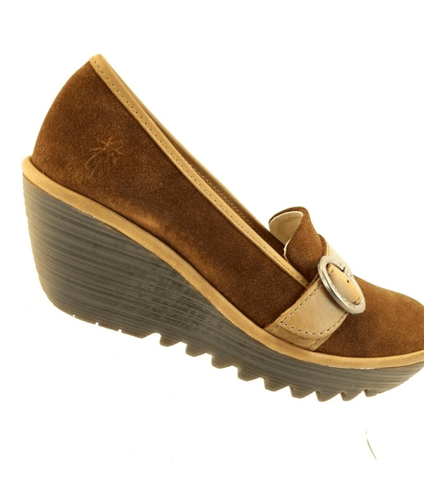 Sapato em Cunha com Fivela Yond - Fly London