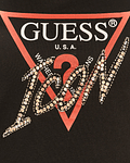 T-shirt Icon com Strass Preto - Guess