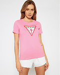 T-shirt Triângulo Algodão Orgânico Rosa - Guess