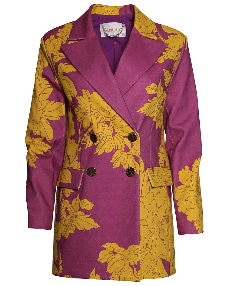 Blazer Comprido Floral Purple Peony - SAHOCO