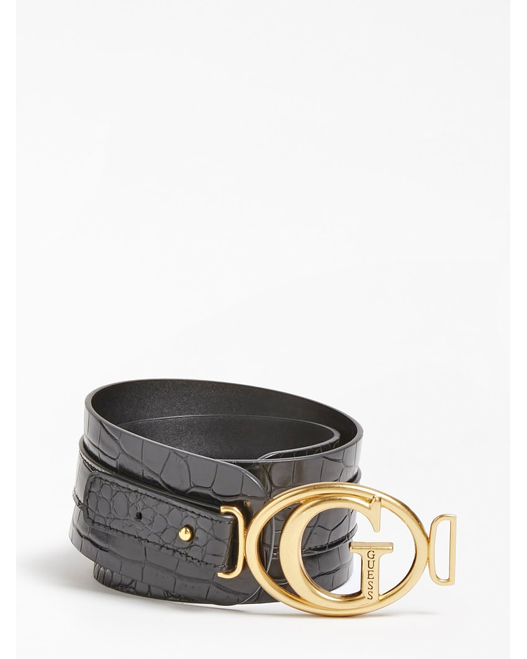 Cinto Largo Croco Preto - Guess