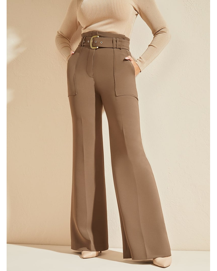 Calças Wixson Wide Leg com Cinto Taupe - Guess Marciano