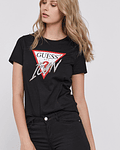 T-shirt Triângulo Icon Strass Preto - Guess