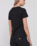 T-shirt Triângulo Icon Strass Preto - Guess