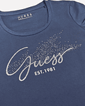 T-shirt com Strass Chloe Azul - Guess 