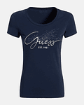 T-shirt com Strass Chloe Azul - Guess 