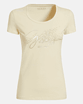 T-shirt com Strass Chloe Branco - Guess