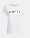 T-shirt Clássica com Logo 1981 Branco - Guess