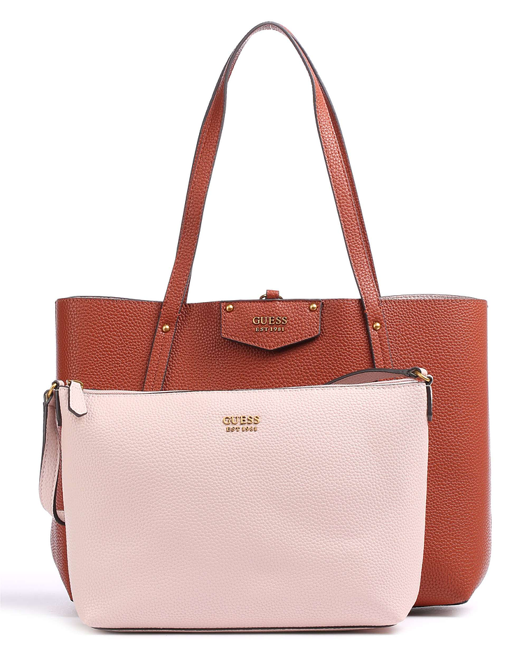 Mala de Ombro Reversível Brenton Camel/Rosa - Guess