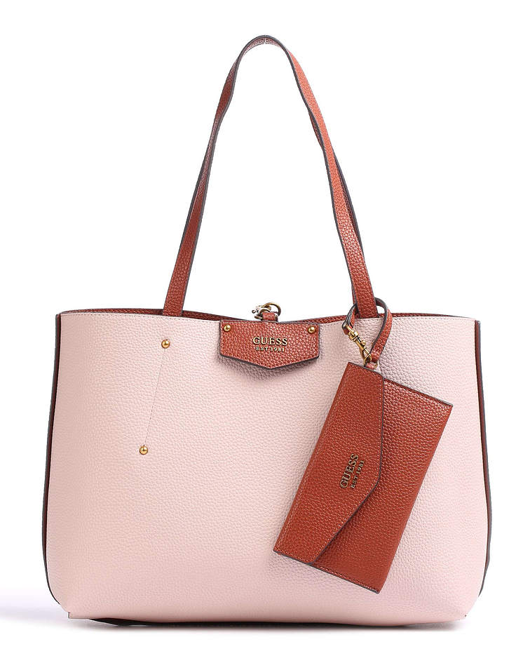 Mala de Ombro Reversível Brenton Camel/Rosa - Guess