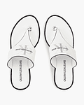 Chinelo Rasteiro Logo Toe Slide Branco - Calvin Klein 