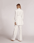 Vestido Camiseiro Color Block Branco - SAHOCO