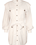 Vestido Camiseiro Color Block Branco - SAHOCO