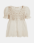 Blusa em Macramé Nancy Bege - Guess 