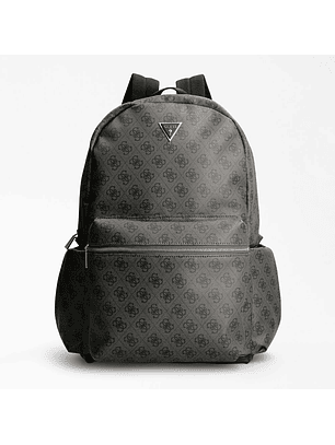 Mochila Grande com Bolsos Laterais com Logo Vezzola Preto - Guess