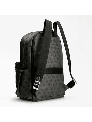 Mochila Grande com Bolsos Laterais com Logo Vezzola Preto - Guess